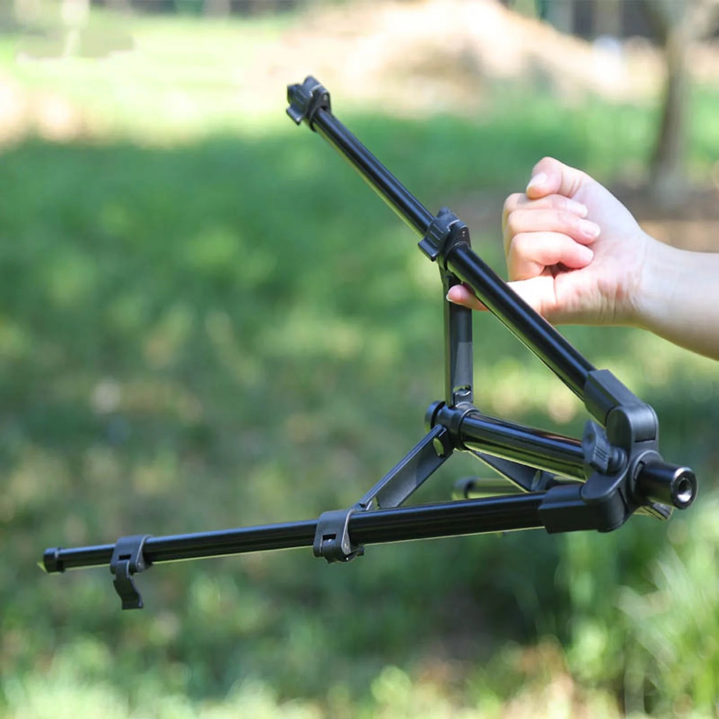 Aluminum Alloy Fishing Rod Tripod Portable Folding Fishing Pod Tripod Height Adjustable Fishing Pod Tripod Fishing Supplies