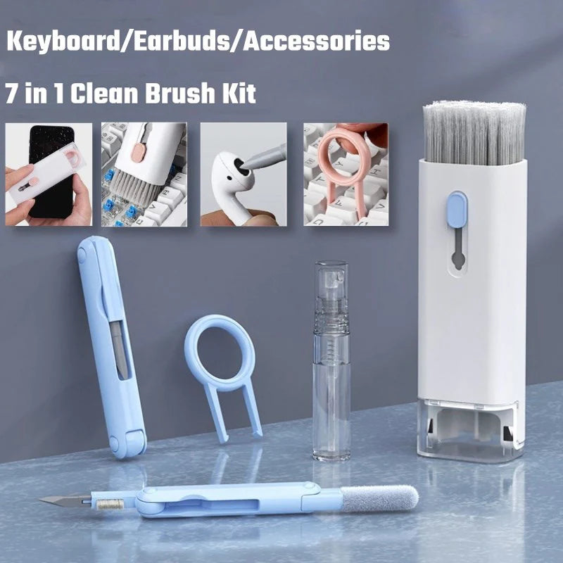 7-in-1 Keyboard Cleaning Kits Airpods Cleaner Headset Cleaner Pen Laptop Screen Cleaning Bluetooth Earphones Cleaning Kit