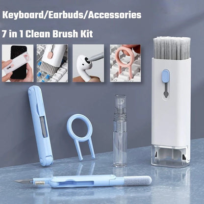 7-in-1 Keyboard Cleaning Kits Airpods Cleaner Headset Cleaner Pen Laptop Screen Cleaning Bluetooth Earphones Cleaning Kit