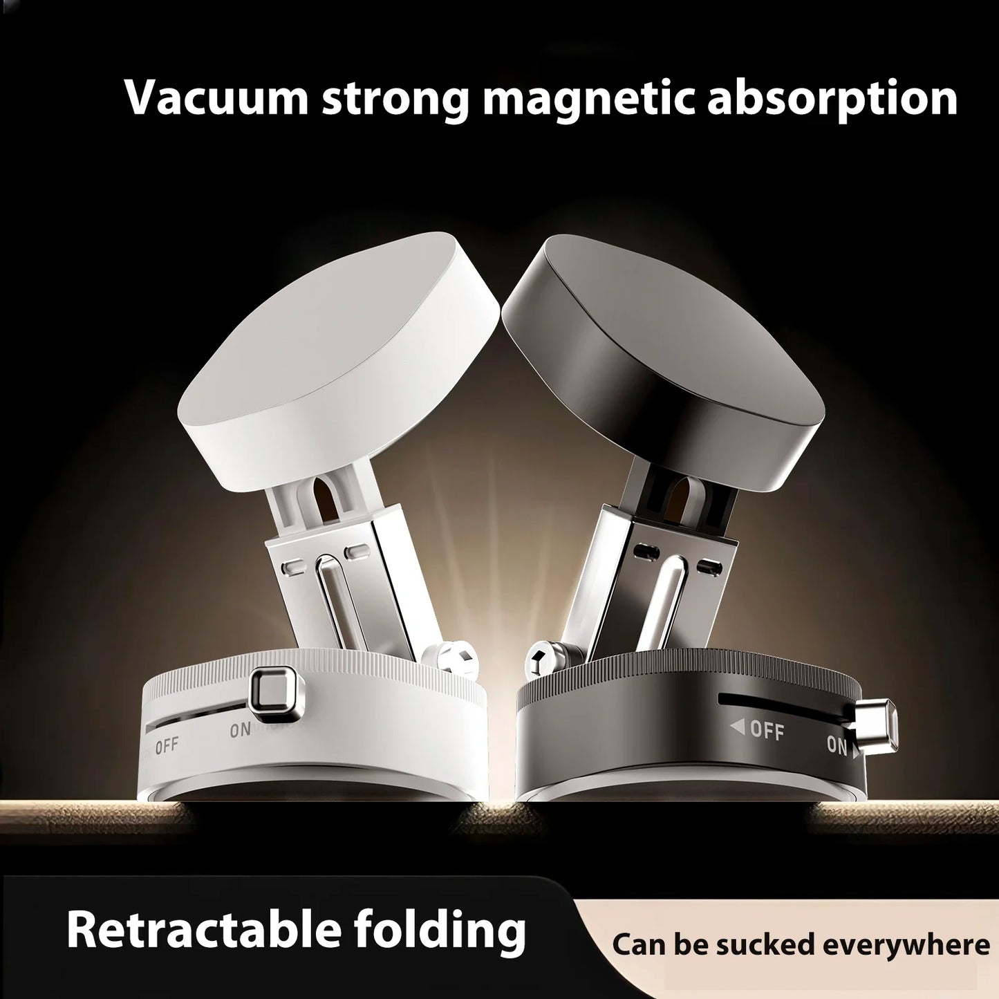 Magnetic Mount Magnetic 360 Rotation Foldable Phone Holder Foldable Vacuum Double-sided Magnetic Holder For Cell Phone