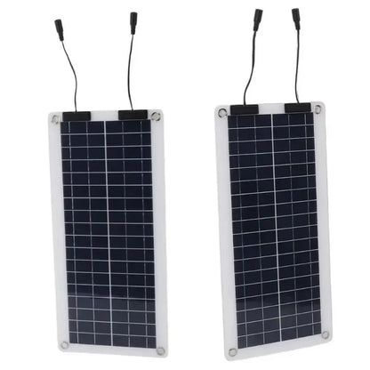 Solar Panel Charger 100W Waterproof Trickle Charger Solar Battery Maintainer Dual Output For 12V-24V Car RV Boat Motorcycle