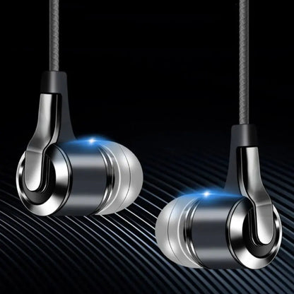 Wired Headphones 3.5mm Sport Earbuds Heavy Bass Wire Controlled In-ear Phone Earphones Stereo Headset with Mic Music Gaming