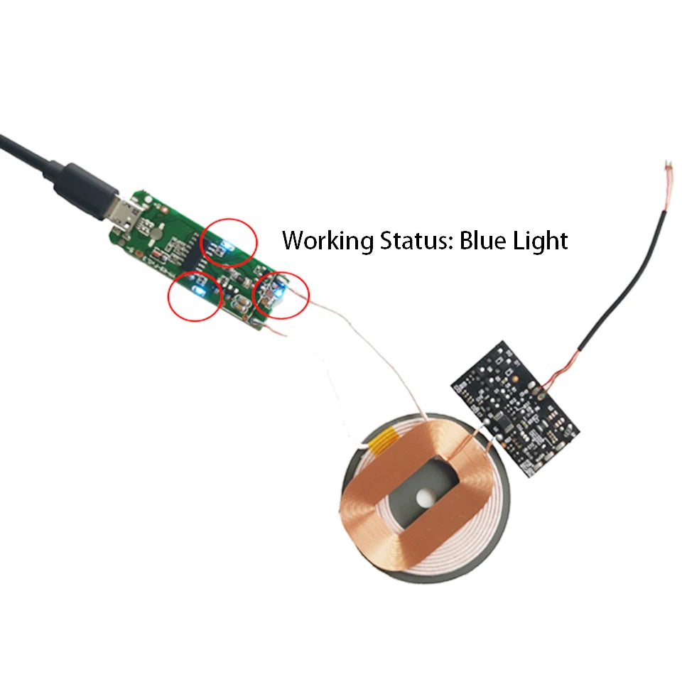 10W 15W 20W High Power Wireless Charger Transmitter Module Type C Micro USB + Coil QC/PD/QI Standard Fast Charging Circuit Board