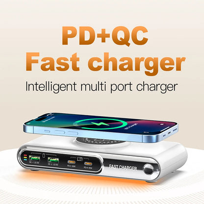 New 72W Multifunction Charger Wireless Charger 4-Port PD+QC USB Type-C Quick Charger Home Travel Office Convenient