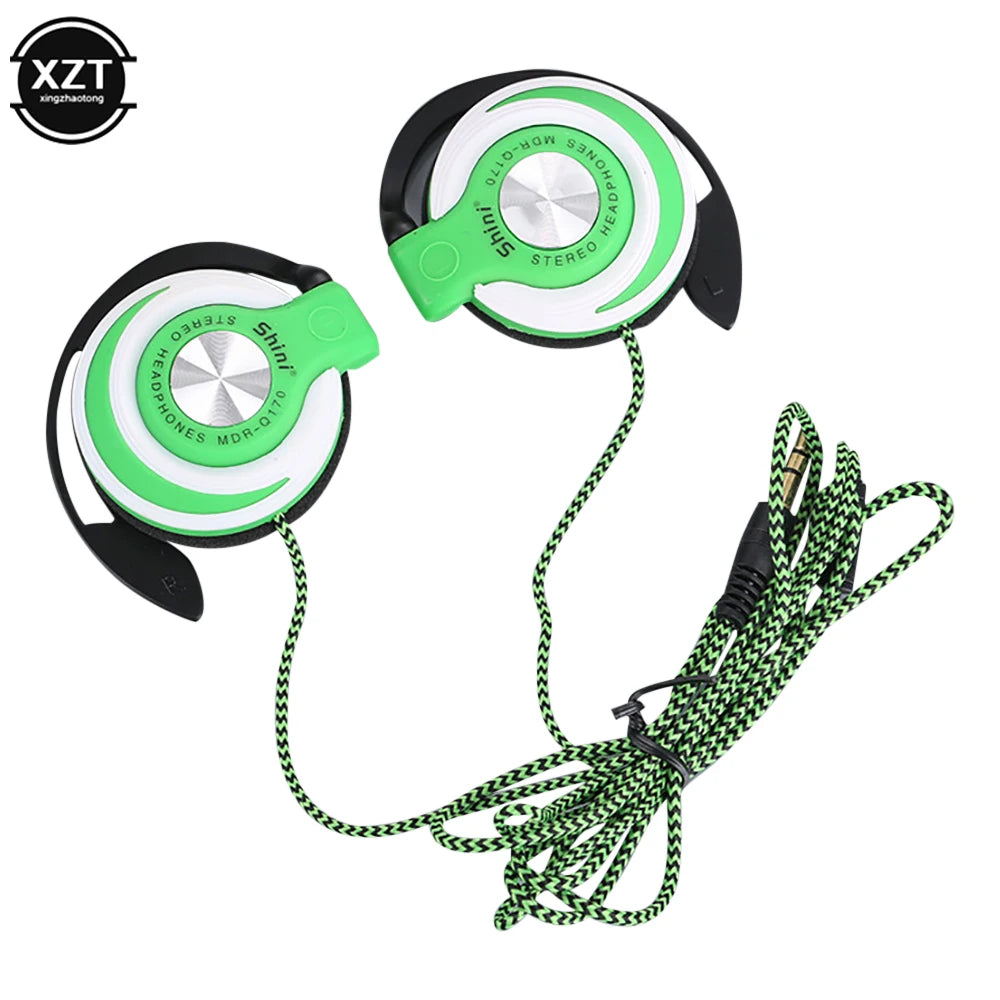 Wired Headphones HIFI Heavy Bass Headset Over-ear Adjustable Ear Hook Earphones Music Earphone For Phone