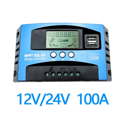 Solar Charge Controller MPPT 30A 40A 50A 60A 80A 100A LCD Display 12V 24V AUTO Dual USB Solar Charge And Discharge Controller