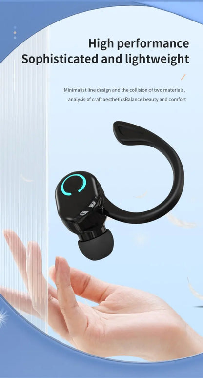 Bluetooth 5.2 Business Wireless Headphone Ear-Hook Mini HIFI Bass Noise Cancelling Earphone With Mic Earbud Sport Game Headset