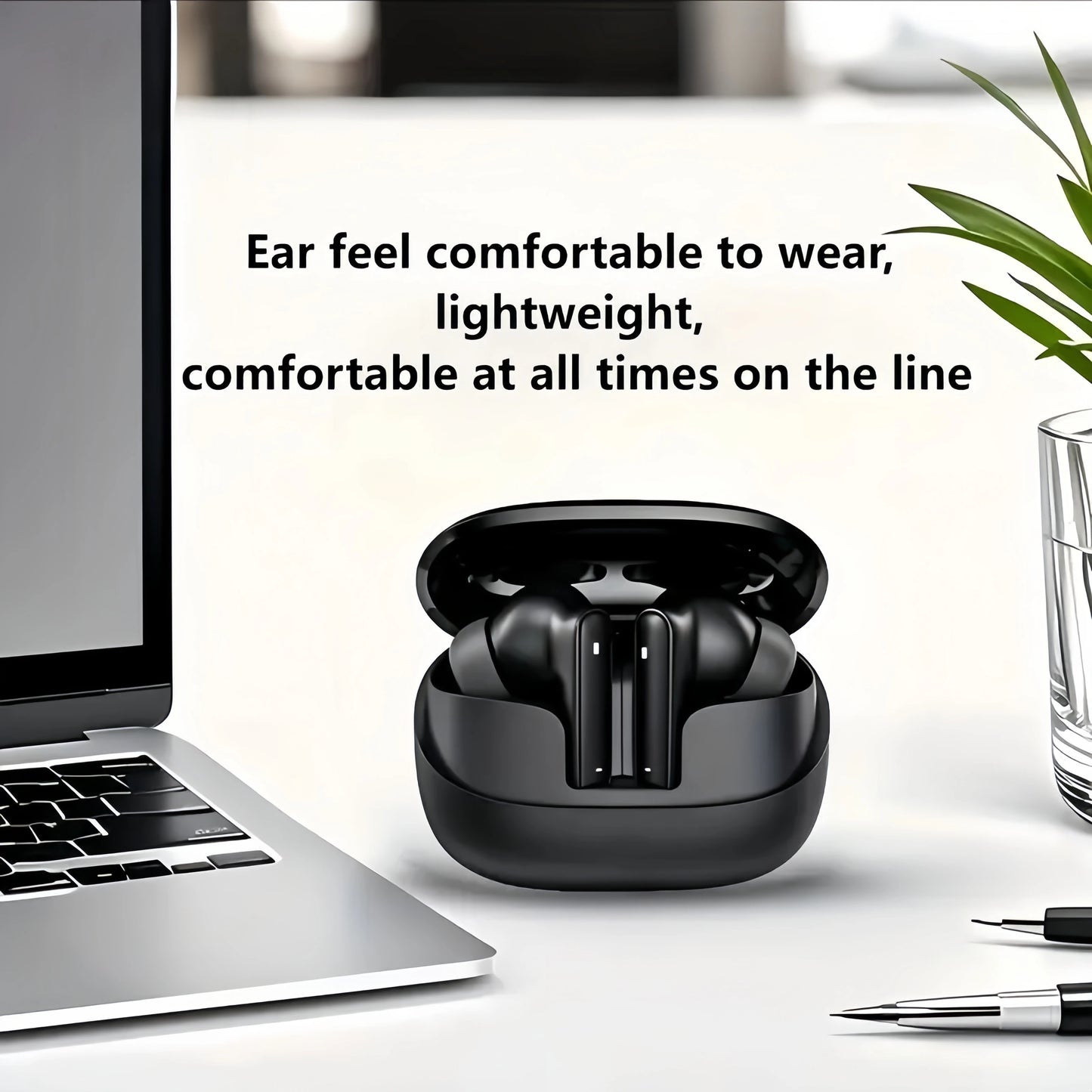 Bluetooth Earphones Wireless Earbuds with Microphone for All Phones Running Android iOS Black