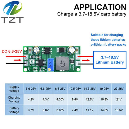TZT DD28CRTA 1A 3.7-18.5V Charging Board For Lithium Batteries Or Lithium Battery Packs Battery Charger Module