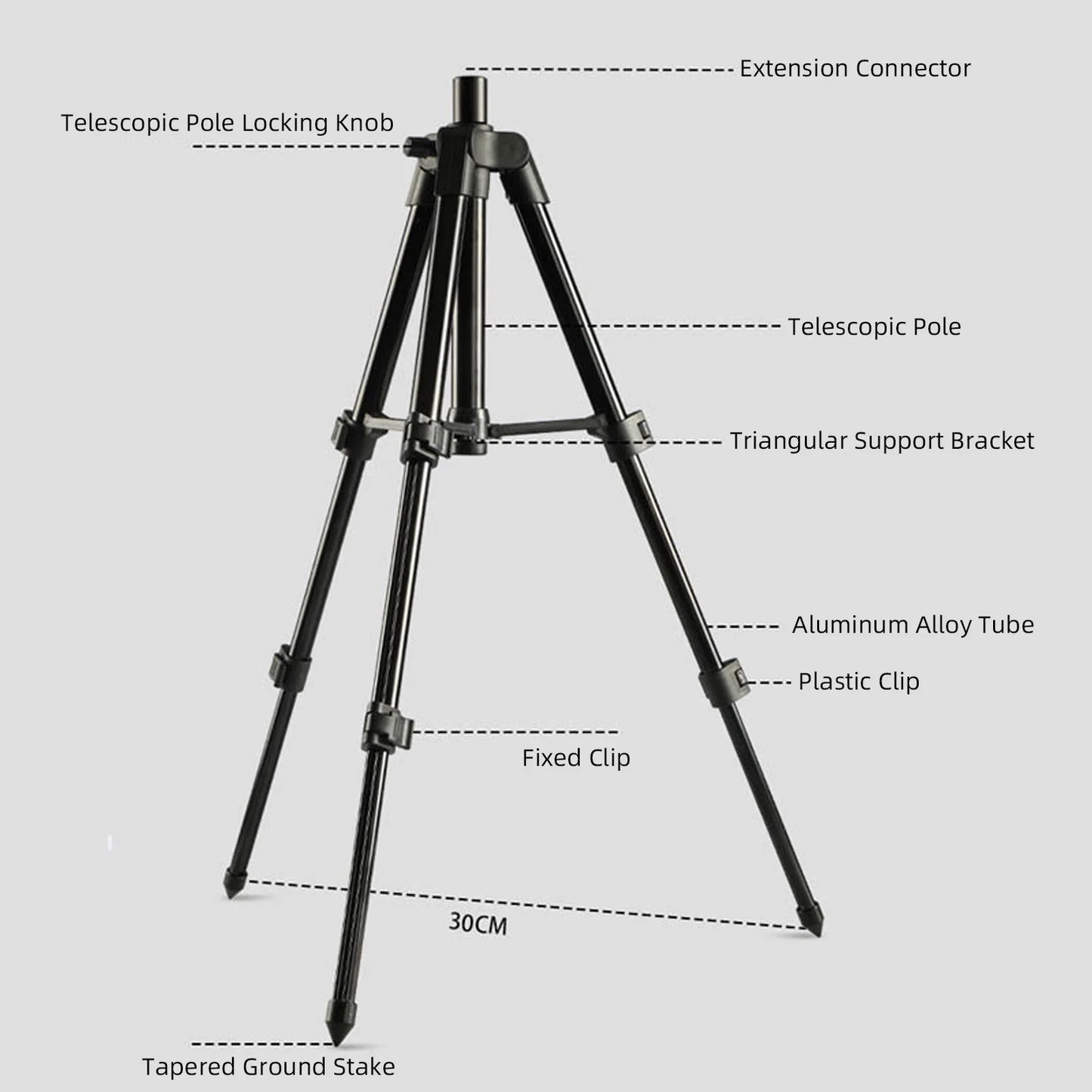 Aluminum Alloy Fishing Rod Tripod Portable Folding Fishing Pod Tripod Height Adjustable Fishing Pod Tripod Fishing Supplies
