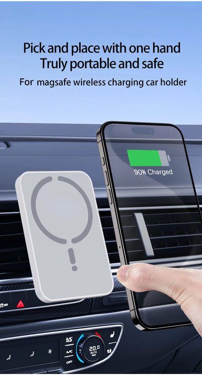 15W Magnetic Car Wireless Charger & Phone Holder - Smallenterprised 