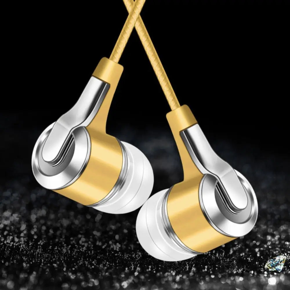 Wired Headphones 3.5mm Sport Earbuds Heavy Bass Wire Controlled In-ear Phone Earphones Stereo Headset with Mic Music Gaming