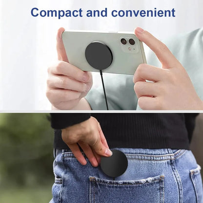 Wireless Charger 15W Compact And Convenient Black For Iphone 15/14/13/12/11/Pro/Max/Se 2020/Xs/Xr/X/8 Plus