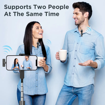 New Wireless Lavalier Microphone Portable Audio Video Recording Mini Microphone for iPhone Android PC Camera Live Gaming Phone