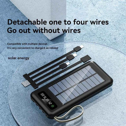 Solar Power Bank 50000mAh Fast Charging Dual USB LED