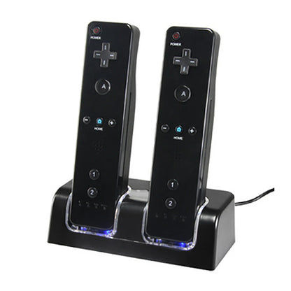 OSTENT Battery Pack Charger Charging Dock Station Controller Stand+ 2 Battery Packs for Nintendo Wii Remote Controller