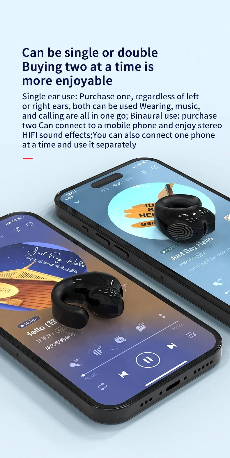 Wireless Headphones Bluetooth 5.3 Earphones With Mic Single in-Ear Sports Waterproof TWS Earbuds Bluetooth Handsfree Headset