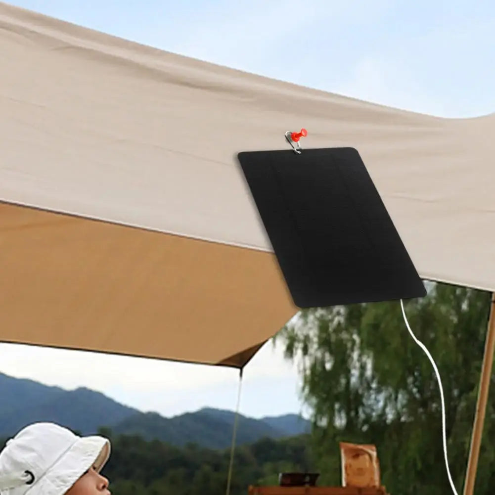 Solar Panel Charger High Conversion USB Output Universal Portable Foldable 7W/5V Phone Fan Solar Charger for Camping Hiking