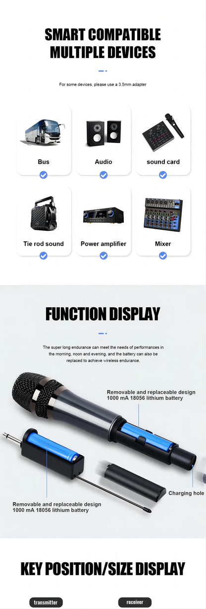 Wireless Microphone Original Professional Ultra High Frequency Heavy Duty Charging Type 4 Microphone Video Karaoke Singing