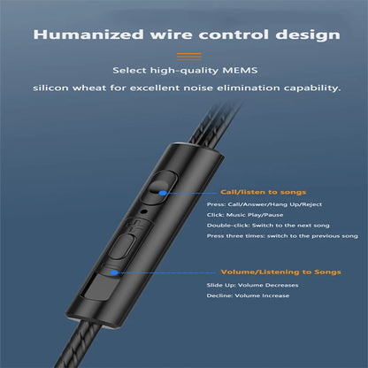 3.5mm Wired Earphones In Ear Wired Headphones Bass HiFi Sport Earphone Headphone with Mic Earphone TWS Stereo Headphone Headset