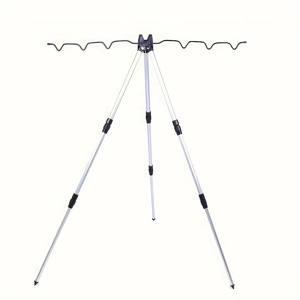 Fishing Pole Tripod Bracket, Aluminum Alloy Portable Folding Fishing Rod Tripod Stand for Outdoor