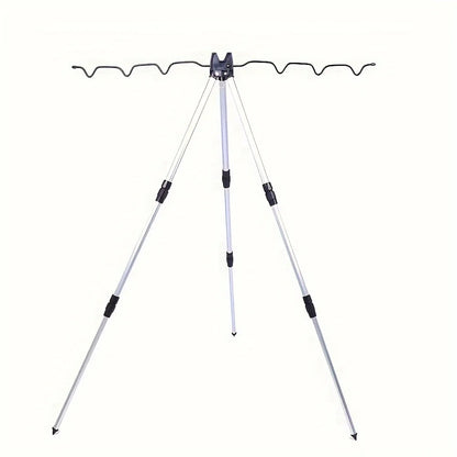 Fishing Pole Tripod Bracket, Aluminum Alloy Portable Folding Fishing Rod Tripod Stand for Outdoor