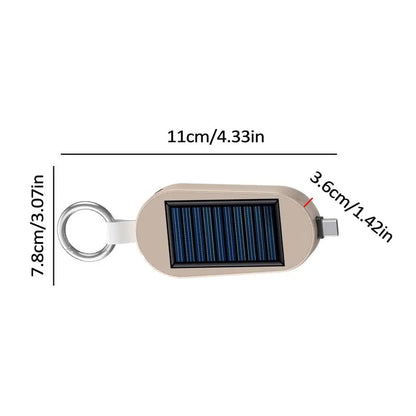 Solar Keychain Charger Solar Power Bank Fast Charging Wireless Charger Solar Pocket Chargers External Power Bank Keychain