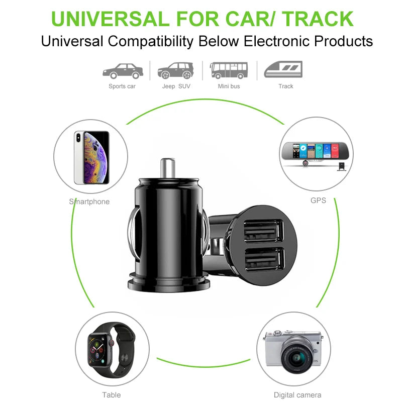 20W Car Charger Double USB 2 Ports Fast Charging USB Mobile Phone Charger Adapter for iPhone Xiaomi Quick Charging Charge in Car