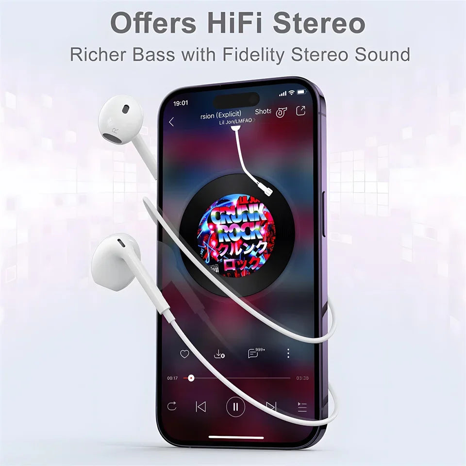 Wired Headphones With Microphone,  For IPhone, IPod, IPad, Lightweight Headphones With Volume Control 6.35mm Headphone Jack