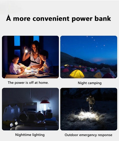 Solar Power Bank Wireless 200000mAh Large Capacity Fast Charging External Battery Outdoor Survival Emergency Equipment