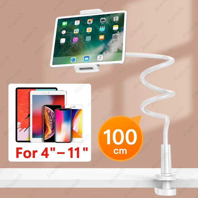 Tablet Bracket for Bed Desk Gooseneck Tablet Stand Flexible Long Arm Clamp 11 inch Tablet Holder For Smartphone Redmi Lenovo Pad
