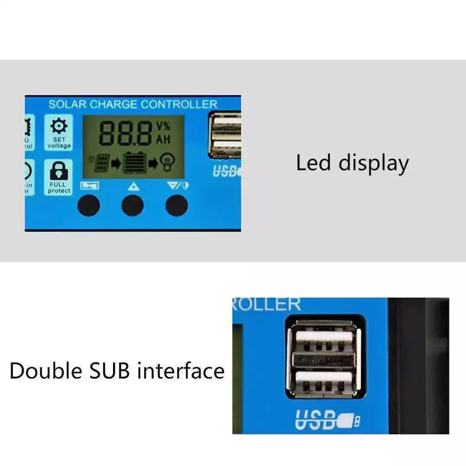 Solar Charge Controller LED Display 12V/24V Auto 48V Battery Regulator Home Electronic Electrician Controlling Accessory
