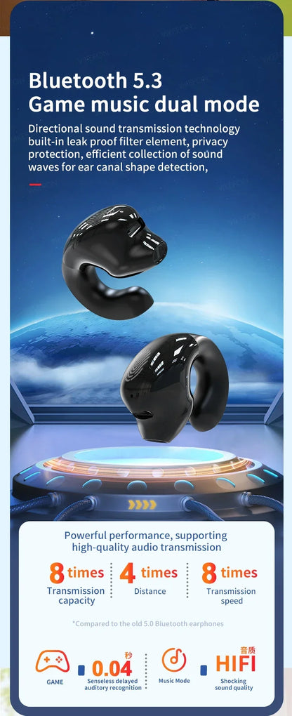 Wireless Headphones Bluetooth 5.3 Earphones With Mic Single in-Ear Sports Waterproof TWS Earbuds Bluetooth Handsfree Headset