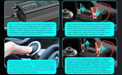 Solar System Charger 12V 60A Lifepo4/Lithium Battery Power Adapter 60A 12.8V Adjustable Current/Voltage Battery Accessories