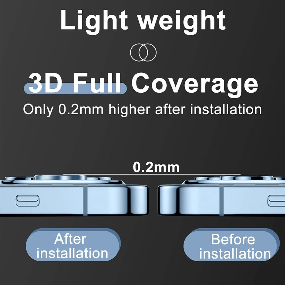 Full Cover Camera Lens Protector For iPhone 14 Pro Max 13 Pro Tempered Glass For iPhone 11 12 Pro Max 13 Mini Metal Lens Glass