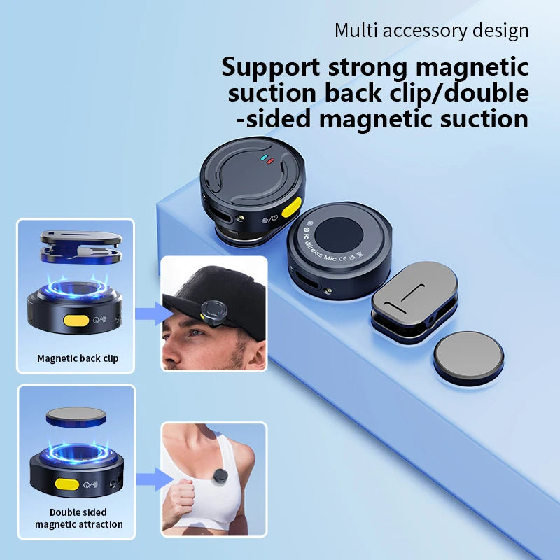 The new generation of noise-cancelling wireless microphones/lapel microphones are suitable for Android/iPhone/ Photo/PC/ laptops