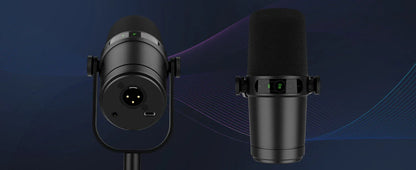 Dynamic Microphone for Podcasts Games Live Broadcast USB/XLR Touch Screen Control Sound Insulation Built-in Headset Output