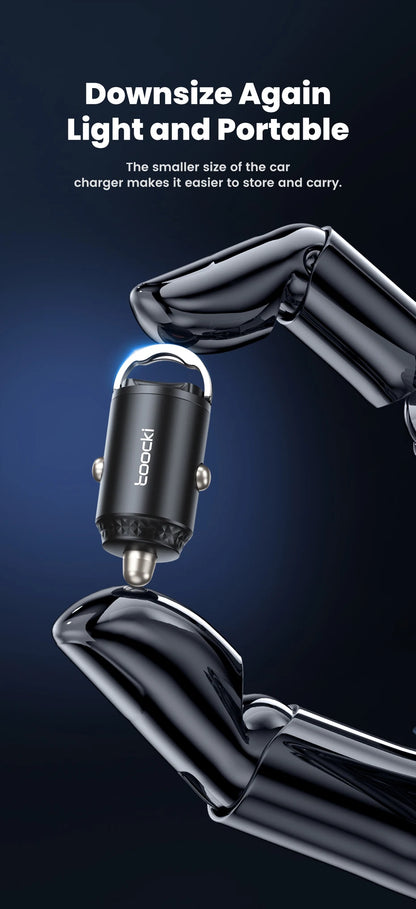 45W Dual USB A Type C Car Charger Metal Auto PD Charger Adapter Fast Charging USB C Charger For CellPhone in Car For iPhone 13