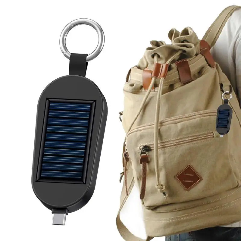 Solar Keychain Charger Solar Power Bank Fast Charging Wireless Charger Solar Pocket Chargers External Power Bank Keychain