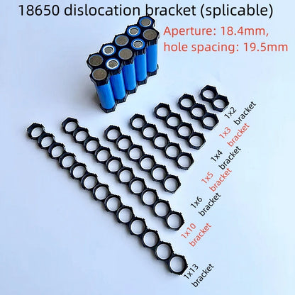 18650 Lithium Battery Packs DIY Misalignment Fixed Bracket Assembly Holder Cells Pack Splicable Modular Support Flat Head