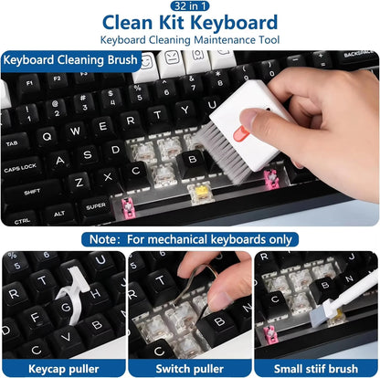 32in1 Multi-Functional Cleaning Kit For Laptop Keyboard Headphones Mobile Phone Monitor Portable Electronics Cleaning Tools