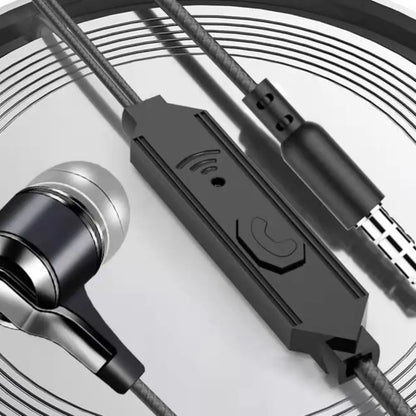 Wired Headphones 3.5mm Sport Earbuds Heavy Bass Wire Controlled In-ear Phone Earphones Stereo Headset with Mic Music Gaming