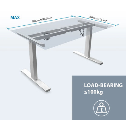 Black or White Electric Stand Up Desk Two/Three Sections Electric Dual Motor Height Adjustable Table Lifting Desk Frame