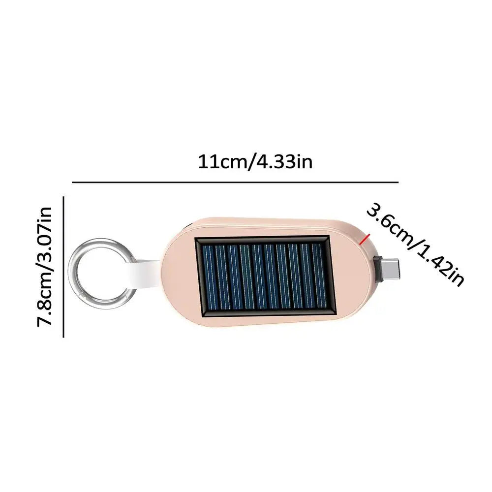 Solar Keychain Charger Solar Power Bank Fast Charging Wireless Charger Solar Pocket Chargers External Power Bank Keychain