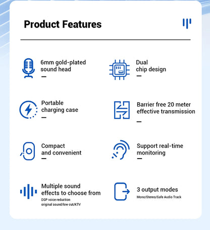 The new generation of noise-cancelling wireless microphones/lapel microphones are suitable for Android/iPhone/ Photo/PC/ laptops