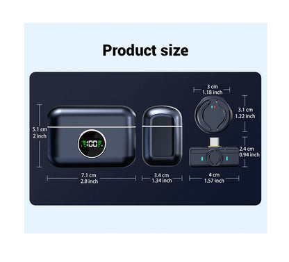 The new generation of noise-cancelling wireless microphones/lapel microphones are suitable for Android/iPhone/ Photo/PC/ laptops