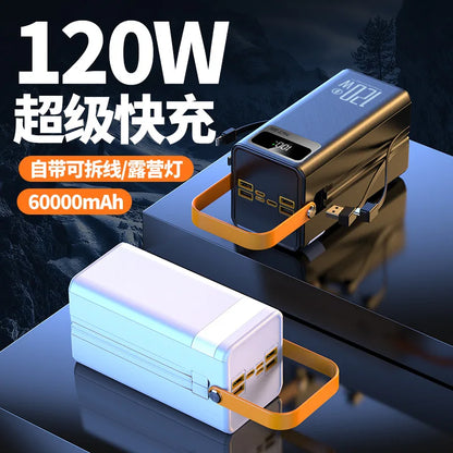 PowerBank 60000mAh 30000mAh 20000mAh Spare battery Portable Charger Mobile External Battery Fast charging For Camping iPhone