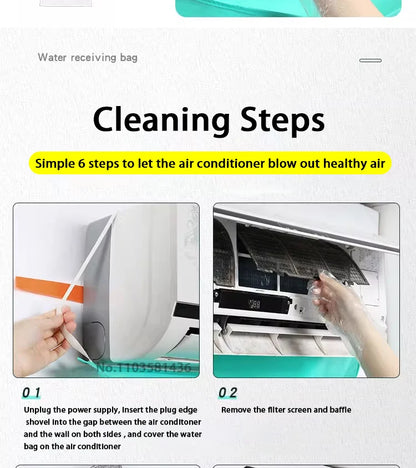 Air Conditioning Cleaning Kit Air Coditioning Cleaning Cover Leak-proof Cover Full with Water Pipe Disassembly-free Clean Tools