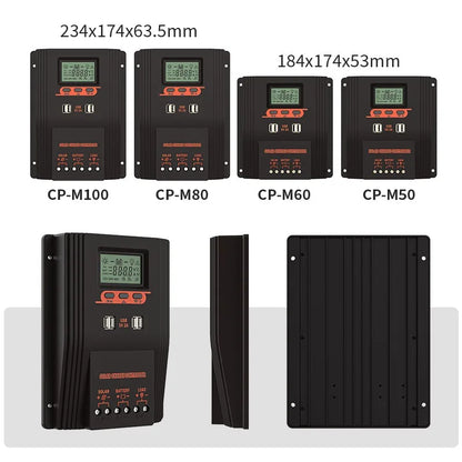 Solar Charger Controller 100A 80A 60A Solar Panel Regulator LCD Display Various Load Control Modes Support GEL Li-ion