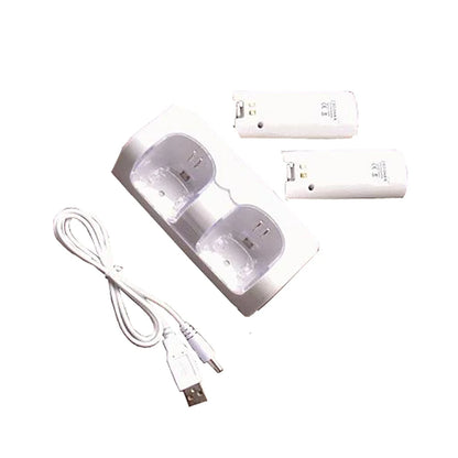 OSTENT Battery Pack Charger Charging Dock Station Controller Stand+ 2 Battery Packs for Nintendo Wii Remote Controller